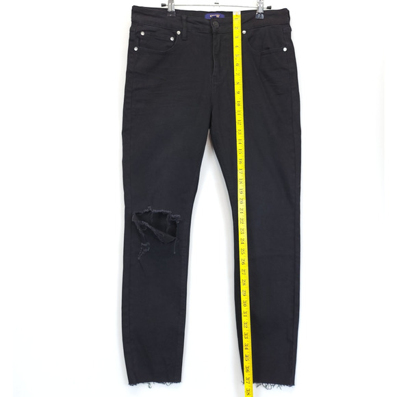 Cavalli Class Ultra Slim Ankle Back Jeans Rip Mid Rise Women 30 Pants Grunge - Picture 3 of 15